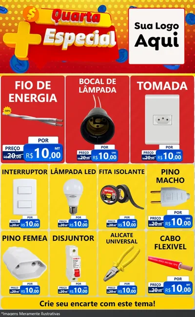 Modelo de Encarte para Encarte Grande com o tema Quarta Mais Especial para Materiais Elétricos