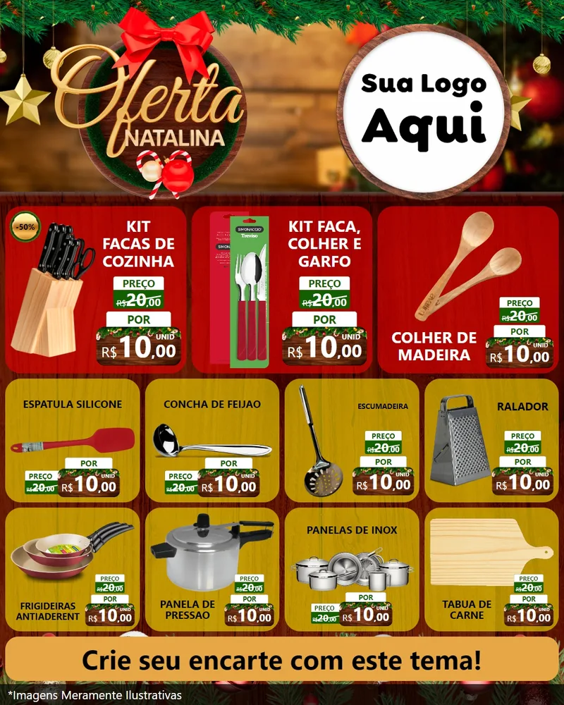 Modelo de Rede Social para Feed Instagram com o tema Ofertas Natalina para Utilidades Domésticas