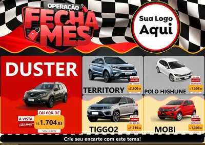 Modelo de Encarte para Encarte A4 Horizontal com o tema Operação Fecha Mês - Auto Moto para Concessionaria de Carros