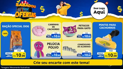 Modelo de TV para TV Horizontal com o tema Sabadou de Ofertas para Pet Shop