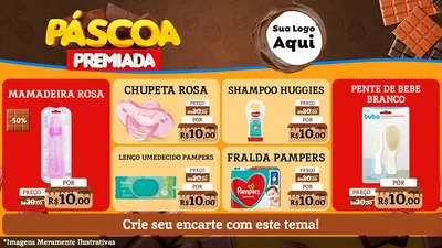 Modelo de TV para TV Horizontal com o tema Páscoa Premiada para Bebês