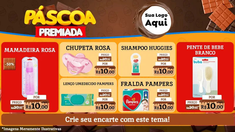 Modelo de TV para TV Horizontal com o tema Páscoa Premiada para Bebês