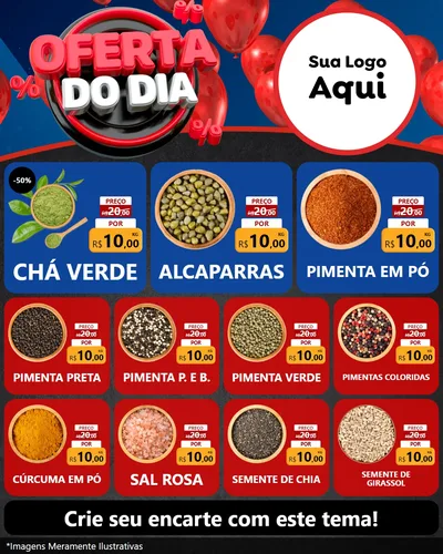 Modelo de Rede Social para Feed Instagram com o tema Oferta do Dia para Produtos Naturais