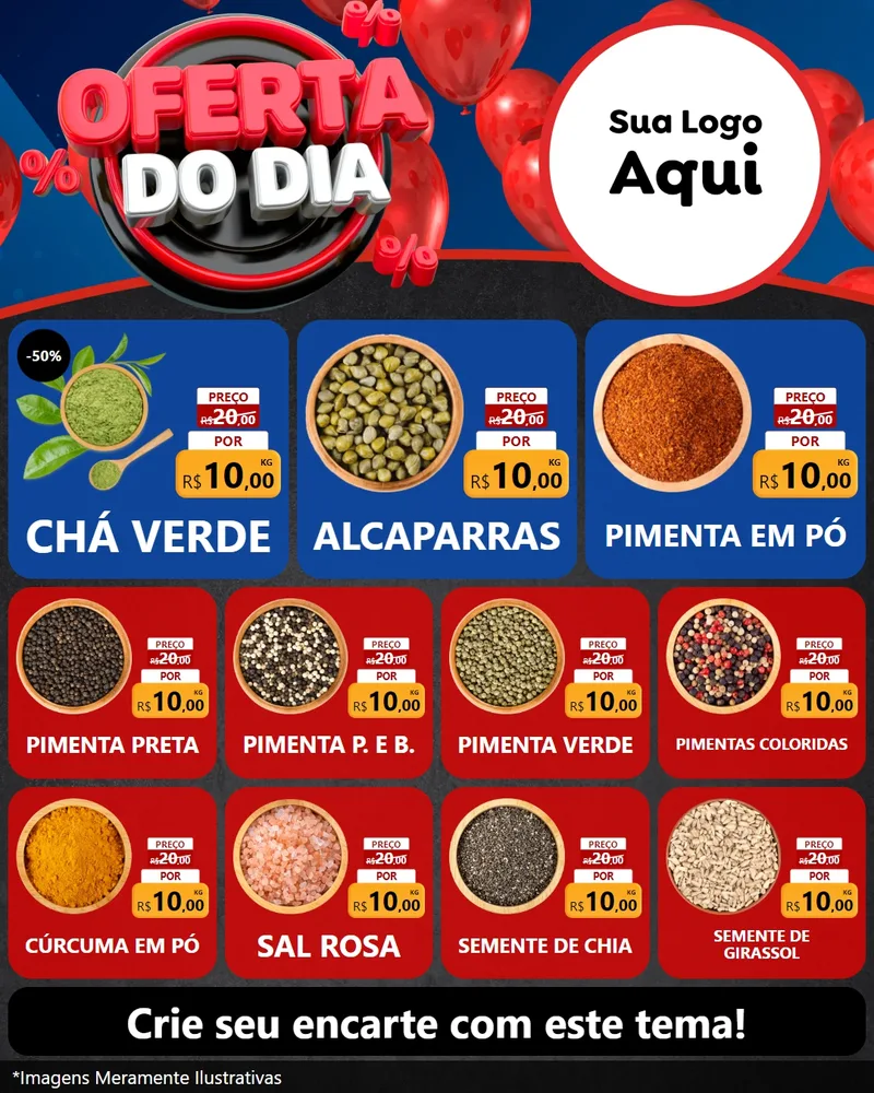 Modelo de Rede Social para Feed Instagram com o tema Oferta do Dia para Produtos Naturais