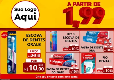Modelo de Encarte para Encarte A4 Horizontal com o tema A Partir de Um e Noventa e Nove - 1,99 para Higiene Pessoal