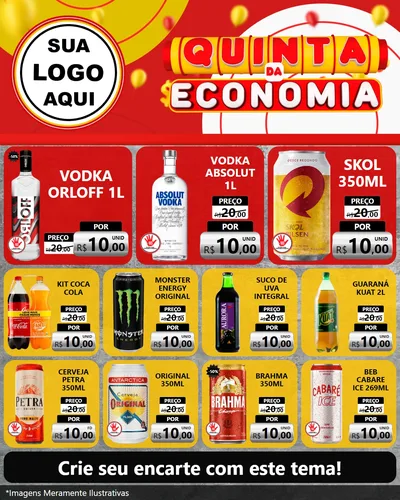 Modelo de Rede Social para Feed Instagram com o tema Quinta da Economia para Distribuidora de bebidas
