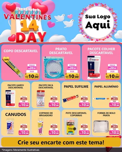 Modelo de Rede Social para Feed Instagram com o tema Valentine's Day para Embalagens