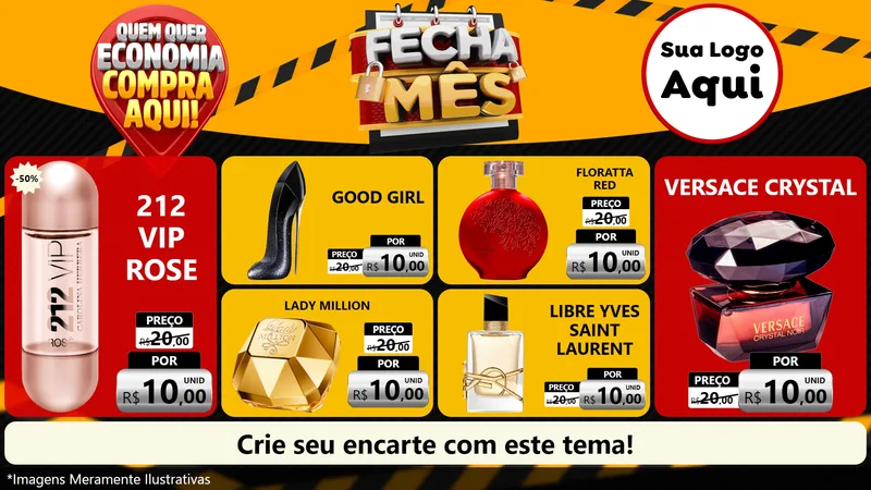 Modelo de TV para TV Horizontal com o tema Fecha Mês para Perfumes