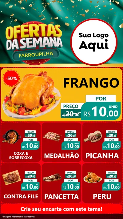 Modelo de Rede Social para Stories com o tema Ofertas da Semana Farroupilha para Assados