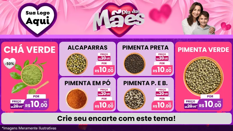 Modelo de TV para TV Horizontal com o tema Dia das Mães para Produtos Naturais