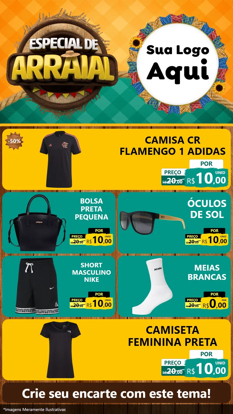 Modelo de TV para TV Vertical com o tema Especial De Arraial para Roupas e acessórios
