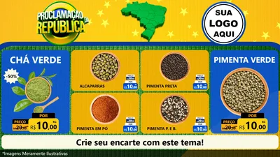 Modelo de TV para TV Horizontal com o tema Proclamação da República para Produtos Naturais
