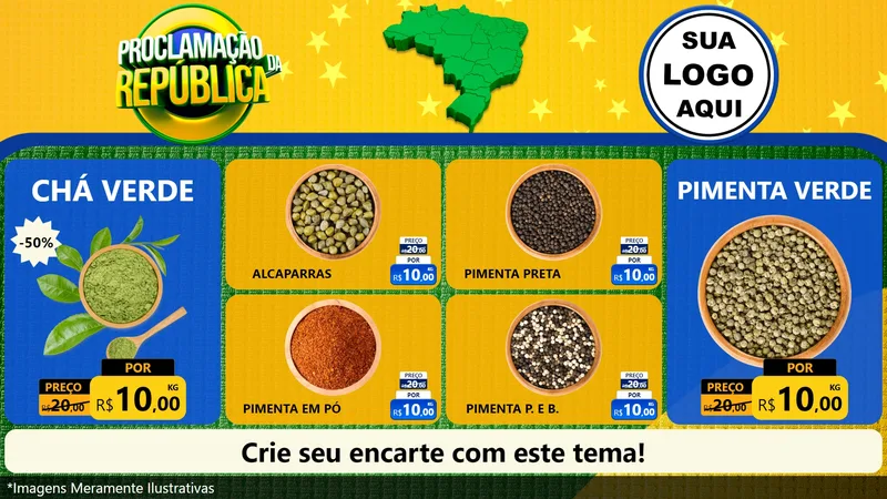 Modelo de TV para TV Horizontal com o tema Proclamação da República para Produtos Naturais