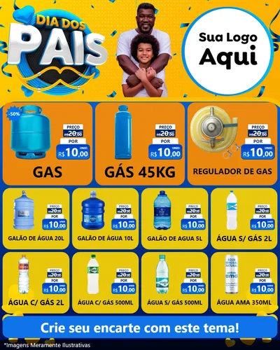 Modelo de Rede Social para Feed Instagram com o tema Dia dos Pais para Água e gás