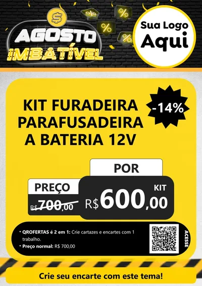 Modelo de Cartaz para Cartaz A4 Vertical com o tema Agosto Imbatível para Maquinas e Ferramentas