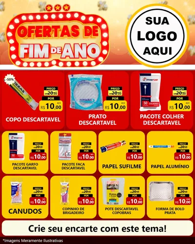 Modelo de Rede Social para Feed Instagram com o tema Ofertas de Fim de Ano para Embalagens
