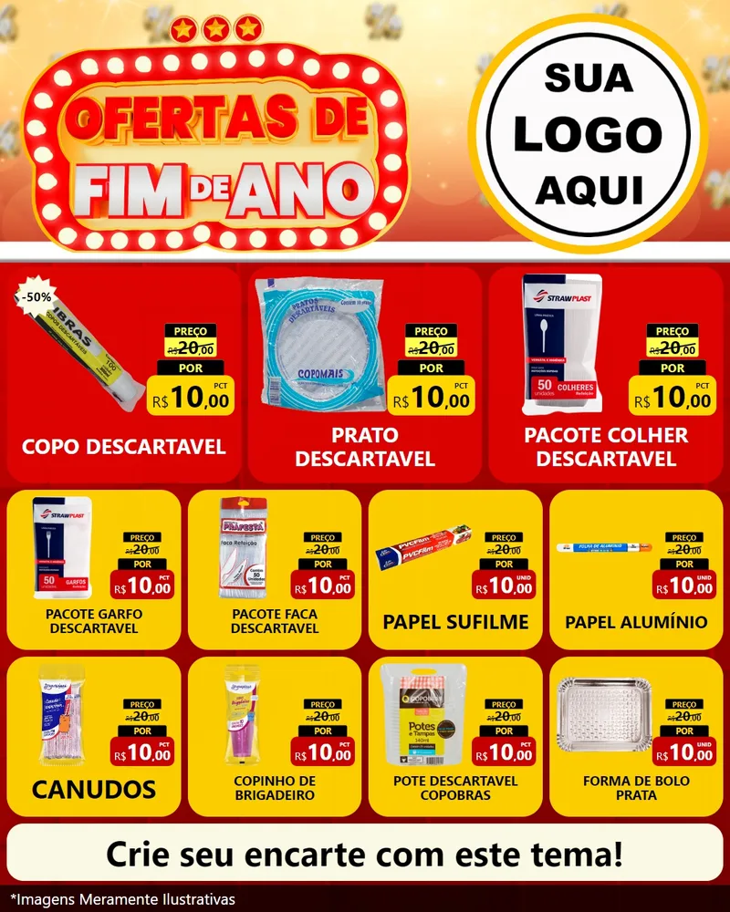 Modelo de Rede Social para Feed Instagram com o tema Ofertas de Fim de Ano para Embalagens