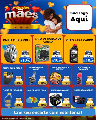 Modelo de Rede Social para Feed Instagram com o tema Mês das Mães para Auto peças