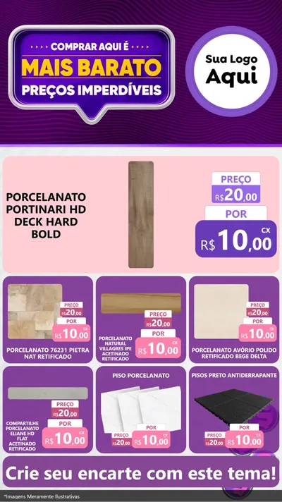 Modelo de Rede Social para Stories com o tema Mais Barato para Pisos e revestimentos