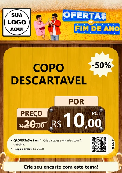 Modelo de Cartaz para Cartaz A4 Vertical com o tema Ofertas de Fim de Ano para Embalagens