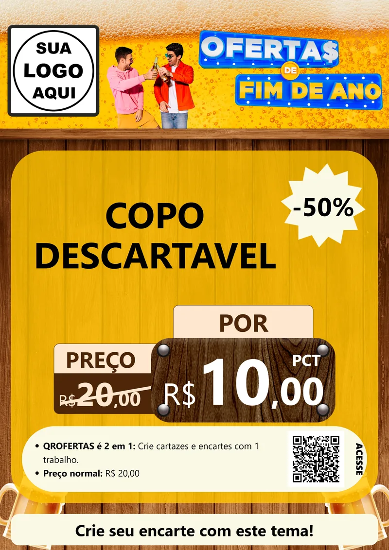 Modelo de Cartaz para Cartaz A4 Vertical com o tema Ofertas de Fim de Ano para Embalagens