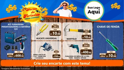 Modelo de TV para TV Horizontal com o tema Ofertas do Feriadão para Maquinas e Ferramentas