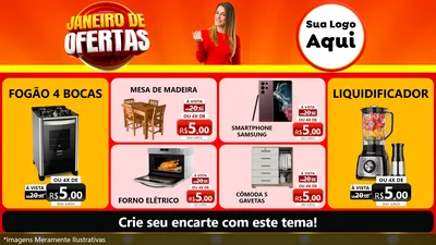 Modelo de TV para TV Horizontal com o tema Janeiro de Ofertas para Móveis e Eletro