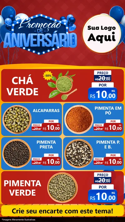 Modelo de TV para TV Vertical com o tema Promoção de Aniversário para Produtos Naturais