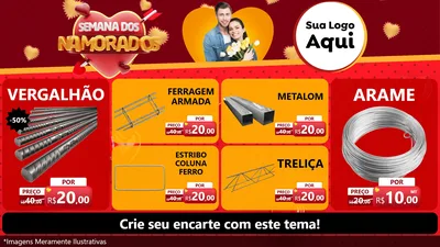 Modelo de TV para TV Horizontal com o tema Semana dos Namorados para Ferragens