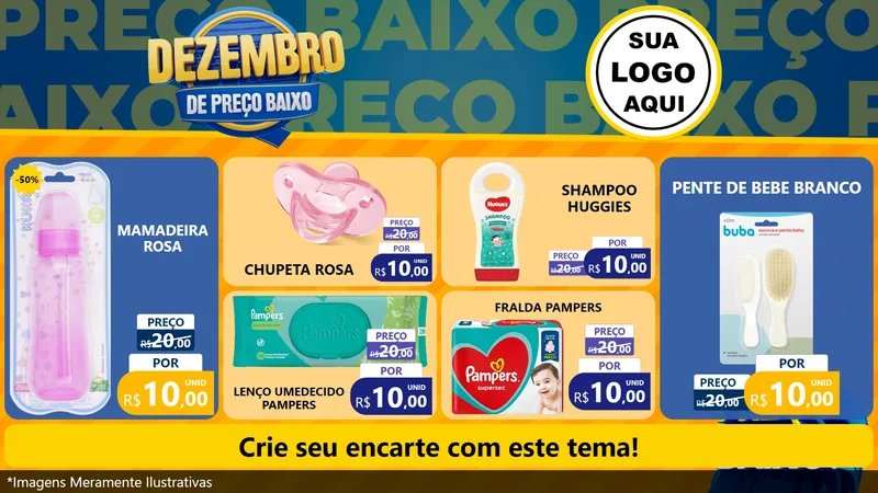 Modelo de TV para TV Horizontal com o tema Dezembro de Preço Baixo para Bebês