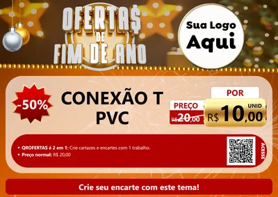 Modelo de Cartaz para Cartaz A4 Horizontal com o tema Ofertas de Fim de Ano para Tubos e conexões