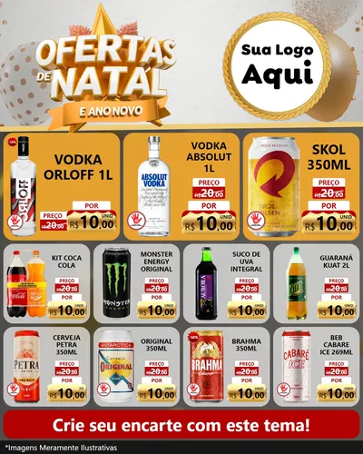 Modelo de Rede Social para Feed Instagram com o tema Ofertas De Natal E Ano Novo para Distribuidora de bebidas