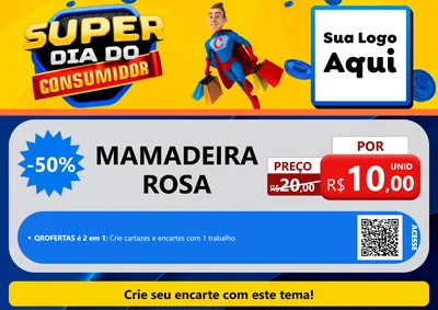 Modelo de Cartaz para Cartaz A4 Horizontal com o tema Super Dia do Consumidor para Bebês