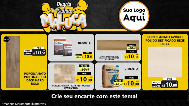 Modelo de TV para TV Horizontal com o tema Quarta e Quinta Maluca para Pisos e revestimentos