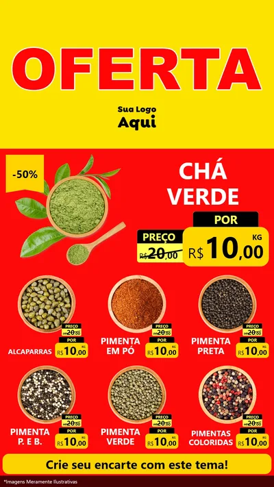 Modelo de Rede Social para Stories com o tema OFERTA - Vermelho Cartaz para Produtos Naturais