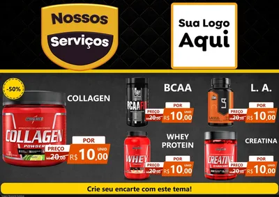 Modelo de Encarte para Encarte A4 Horizontal com o tema Nossos Serviços para Suplementos alimentares