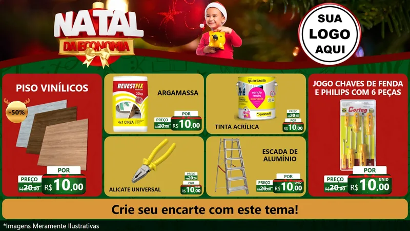 Modelo de TV para TV Horizontal com o tema Natal da Economia para Material para Construção