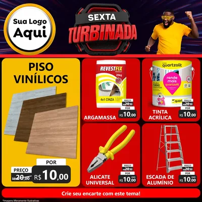 Modelo de Rede Social para Feed Facebook com o tema Sexta Turbinada para Material para Construção