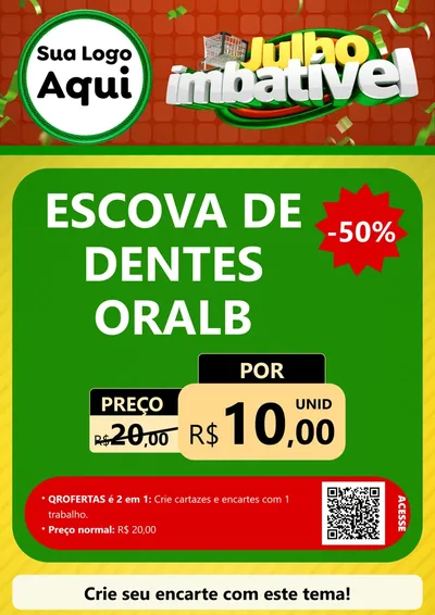 Modelo de Cartaz para Cartaz A4 Vertical com o tema Julho Imbatível para Higiene Pessoal