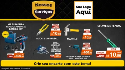 Modelo de TV para TV Horizontal com o tema Nossos Serviços para Maquinas e Ferramentas