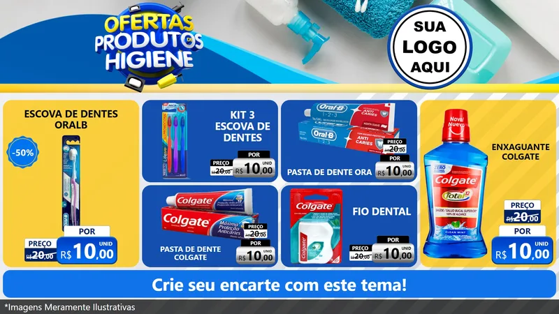 Modelo de TV para TV Horizontal com o tema Ofertas Produtos de Higiene para Higiene Pessoal