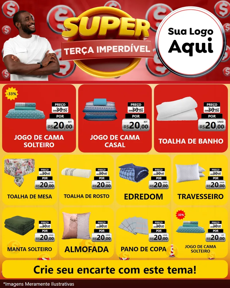 Modelo de Rede Social para Feed Instagram com o tema Super Terça Imperdível para Cama, Mesa e Banho