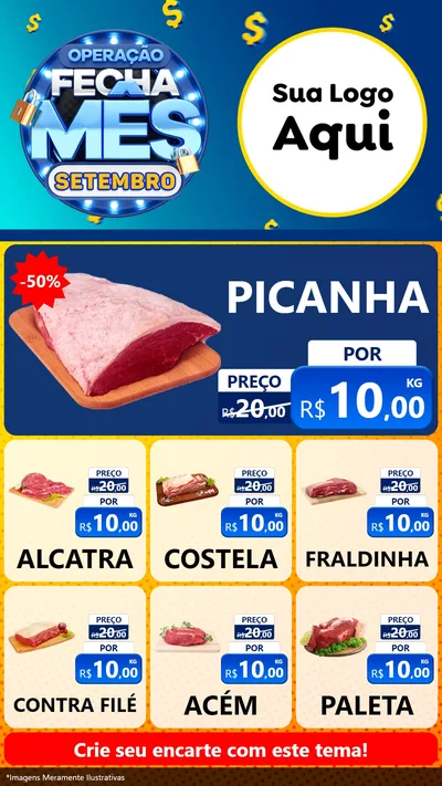 Modelo de Rede Social para Stories com o tema Operação Fecha Mês Setembro para Açougue