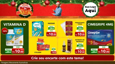 Modelo de TV para TV Horizontal com o tema Promoção de Natal para Farmácia