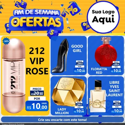 Modelo de Rede Social para Feed Facebook com o tema Fim de Semana de Ofertas para Perfumes
