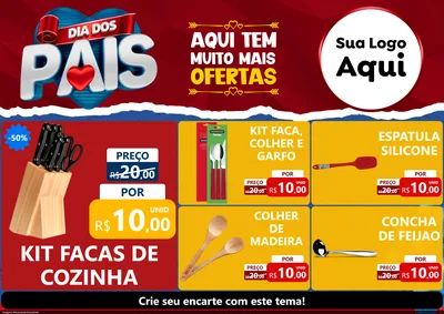Modelo de Encarte para Encarte A4 Horizontal com o tema Dia dos Pais para Utilidades Domésticas