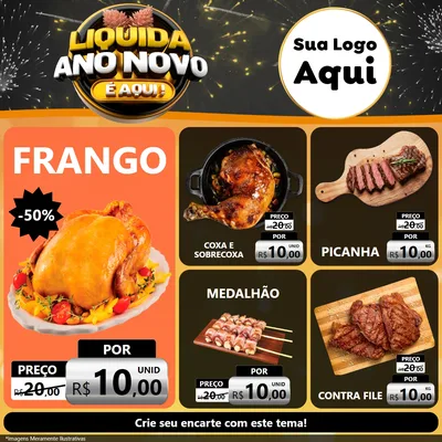 Modelo de Rede Social para Feed Facebook com o tema Liquida Ano Novo É Aqui! para Assados