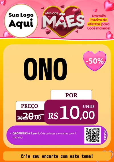 Modelo de Cartaz para Cartaz A4 Vertical com o tema Mês das Mães para Óticas