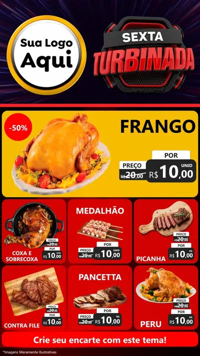 Modelo de Rede Social para Stories com o tema Sexta Turbinada para Assados
