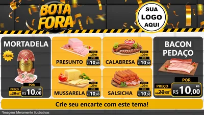Modelo de TV para TV Horizontal com o tema Bota Fora para Frios e Laticínios